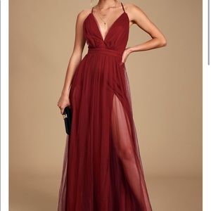Beauty Burgundy Backless Maxi Dress - Lulus